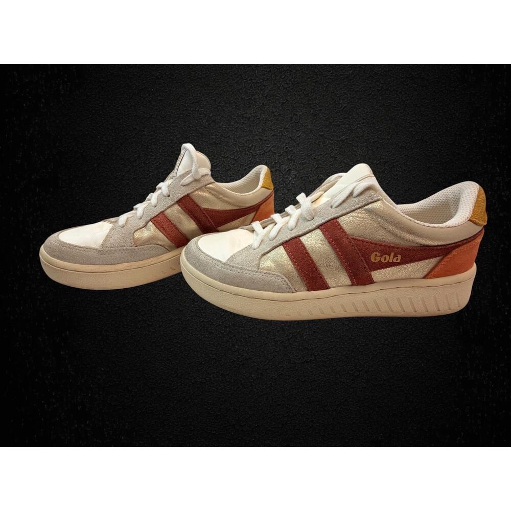 Gola Superslam Blaze CLB334 Women’s Sneakers US 6.5 EU 37.5 White Gold Suede - Picture 5 of 9